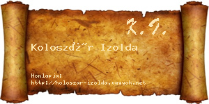 Koloszár Izolda névjegykártya